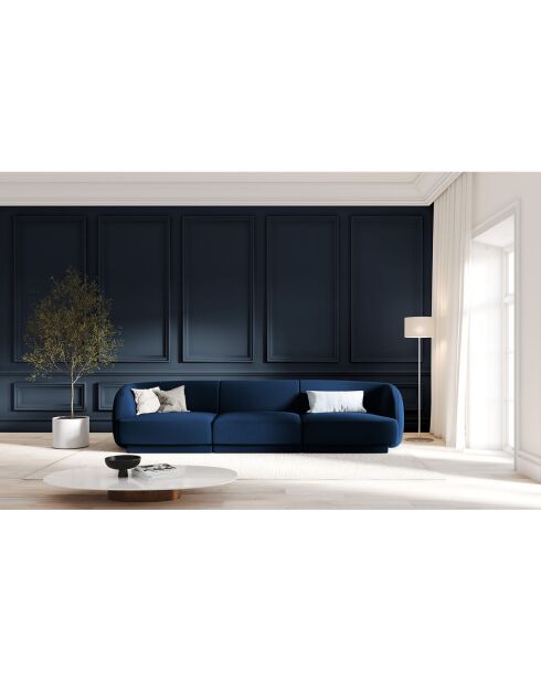 Canapé Velours Miley 3 Places bleu roi - 259x85x74 cm