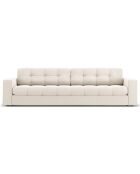 Canapé Velours Justin 4 Places beige clair - 227x90x72 cm