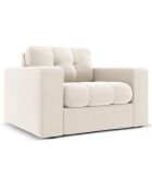 Fauteuil Velours Justin beige clair - 97x90x72 cm