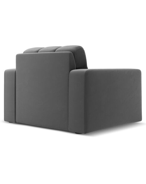 Fauteuil Velours Justin gris - 97x90x72 cm