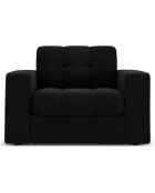 Fauteuil Velours Justin noir - 97x90x72 cm