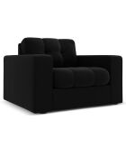 Fauteuil Velours Justin noir - 97x90x72 cm