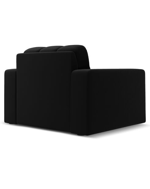 Fauteuil Velours Justin noir - 97x90x72 cm