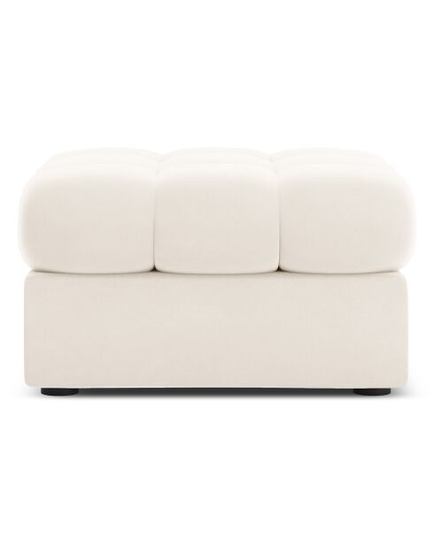 Pouf Velours Justin beige clair - 60x60x38 cm