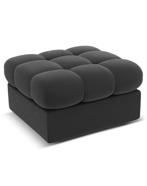 Pouf Velours Justin gris - 60x60x38 cm