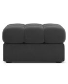 Pouf Velours Justin gris - 60x60x38 cm