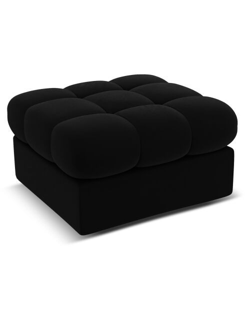 Pouf Velours Justin noir - 60x60x38 cm