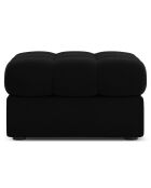 Pouf Velours Justin noir - 60x60x38 cm