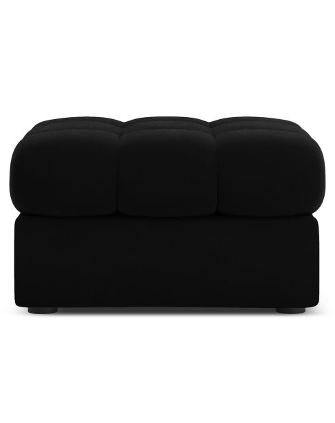 Pouf Velours Justin noir - 60x60x38 cm