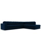 Canapé D'Angle Droit Velours Justin 5 Places bleu roi - 236x199x72 cm