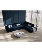 Canapé D'Angle Droit Velours Justin 5 Places bleu roi - 236x199x72 cm