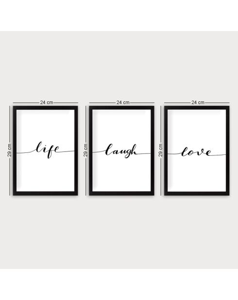 3 Toiles décoratives blanches - 24x29 cm (3 pièces)