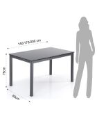 Table À Rallonge New Daily 140 grise - 75x140x80 cm