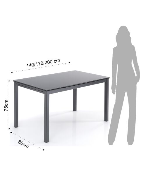Table À Rallonge New Daily 140 grise - 75x140x80 cm