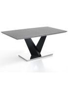 Table À Rallonge Valy Cement noir/ciment - 75x90x160 cm