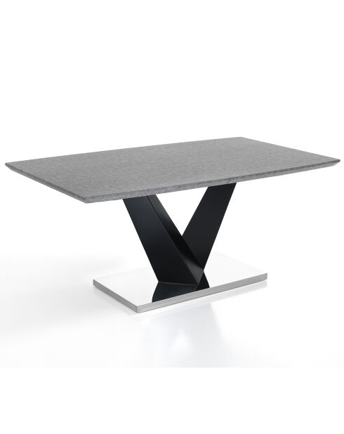 Table À Rallonge Valy Cement noir/ciment - 75x90x160 cm