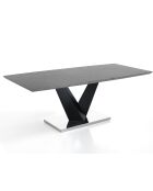 Table À Rallonge Valy Cement noir/ciment - 75x90x160 cm