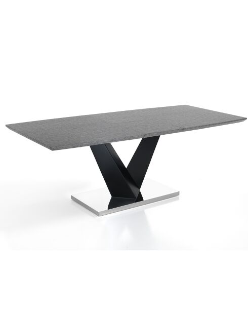 Table À Rallonge Valy Cement noir/ciment - 75x90x160 cm
