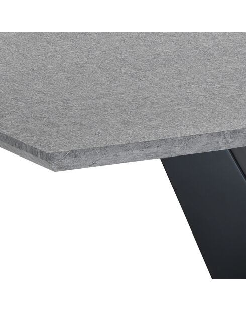 Table À Rallonge Valy Cement noir/ciment - 75x90x160 cm