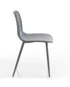 4 Chaises D'Intérieur/Extérieur Nairobi grises - 80x46x55 cm