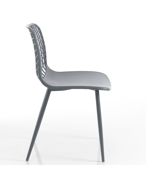 4 Chaises D'Intérieur/Extérieur Nairobi grises - 80x46x55 cm