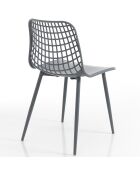 4 Chaises D'Intérieur/Extérieur Nairobi grises - 80x46x55 cm