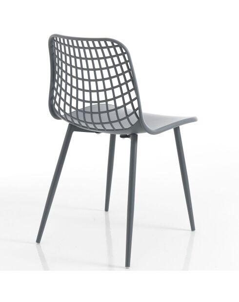 4 Chaises D'Intérieur/Extérieur Nairobi grises - 80x46x55 cm