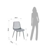 4 Chaises D'Intérieur/Extérieur Nairobi grises - 80x46x55 cm
