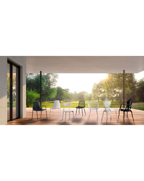 4 Chaises D'Intérieur/Extérieur Nairobi grises - 80x46x55 cm