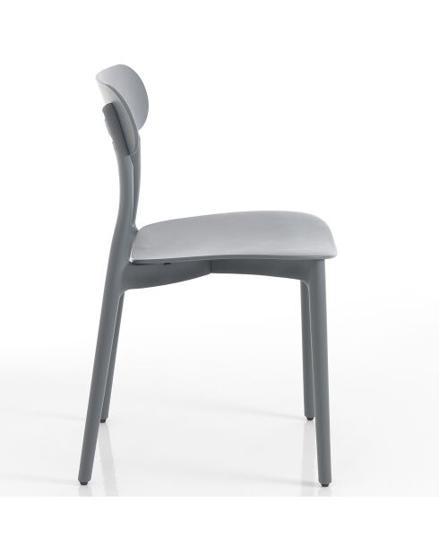 4 Chaises D'Intérieur/Extérieur Stoccolma grises - 78x42.5x50 cm