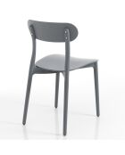 4 Chaises D'Intérieur/Extérieur Stoccolma grises - 78x42.5x50 cm