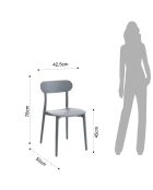 4 Chaises D'Intérieur/Extérieur Stoccolma grises - 78x42.5x50 cm
