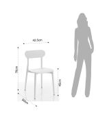 4 Chaises D'Intérieur/Extérieur Stoccolma blanches - 78x42.5x50 cm