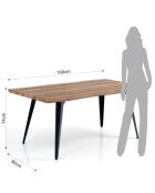 Table/Bureau Nell-A chêne/noir - 74x90x160 cm