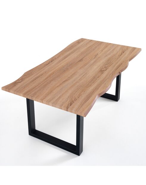 Table / Bureau Lando chêne/noir - 75x90x160 cm