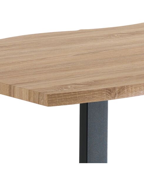 Table / Bureau Lando chêne/noir - 75x90x160 cm