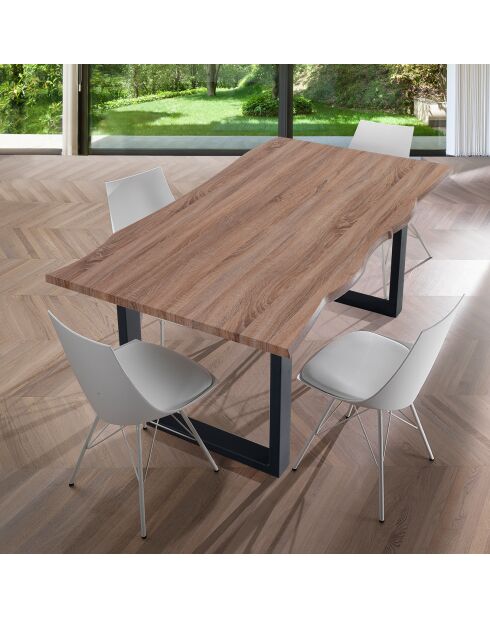 Table / Bureau Lando chêne/noir - 75x90x160 cm