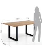 Table / Bureau Lando chêne/noir - 75x90x160 cm