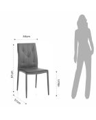4 Chaises Lucia grises - 91x44x51 cm