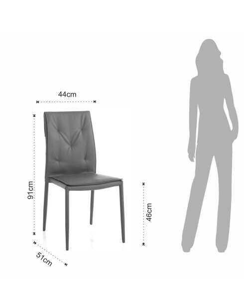 4 Chaises Lucia grises - 91x44x51 cm