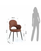 4 Chaises Elisabeth marron - 87x60x60 cm