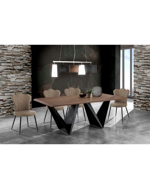 4 Chaises Charlotte sable - 90x52x55 cm