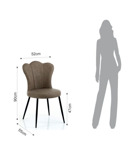 4 Chaises Charlotte sable - 90x52x55 cm