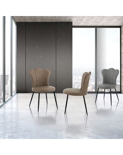 4 Chaises Charlotte sable - 90x52x55 cm