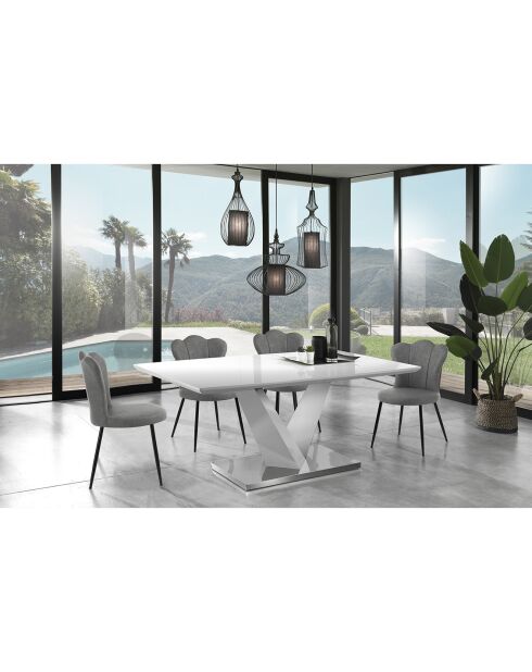4 Chaises Charlotte grises - 90x52x55 cm