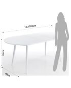 Table À Rallonge Astro blanche - 76x90x160 cm