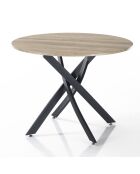 Table ronde en bois MILL chêne/noir - 74xØ.100 cm