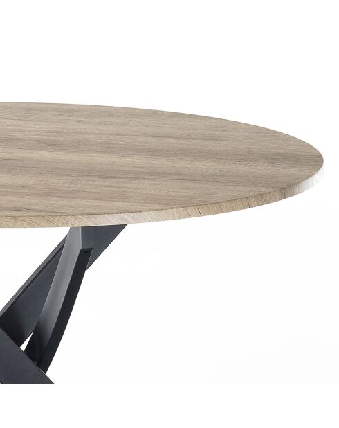 Table ronde en bois MILL chêne/noir - 74xØ.100 cm