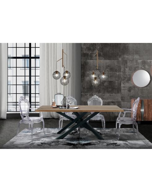 Table Quatrieme chêne/noir - 77x100x200 cm