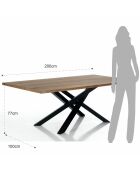 Table Quatrieme chêne/noir - 77x100x200 cm